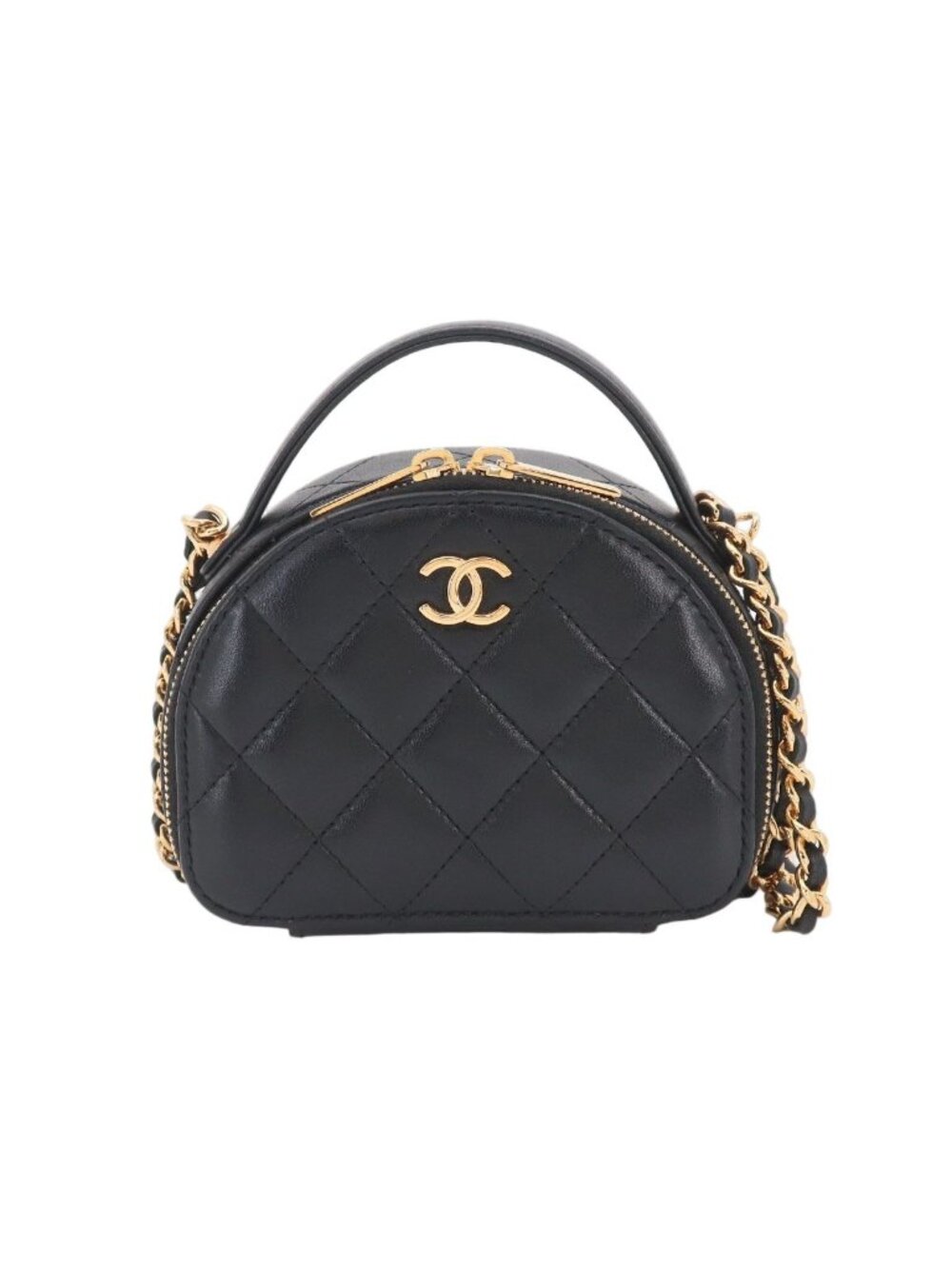 Chanel Quilted Mini Chain Shoulder Bag Lambskin Black